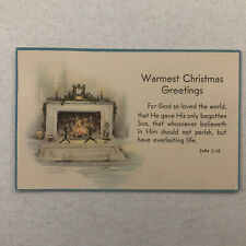 Christmas Postcard Post Card Vintage Antique Xmas John 3:16 1936 One Cent Stamp picture