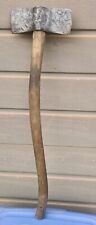 Vintage Hand Forged DOUBLE Bit Axe / Early Blacksmith Made Axe Antique Tool  picture