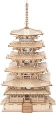 Ki-gu-mi Five-storied pagoda Puzzles 3D wooden framework Art Japan assembly Kit picture