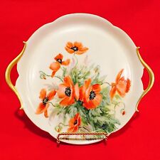 GORGEOUS TRESSEMAN & VOGT (T&V) LIMOGES HAND PAINTED TRAY PLATTER WITH POPPIES picture