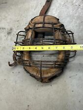 Vintage 1930s  Catchers Mask Baseball cage straps leather original picture