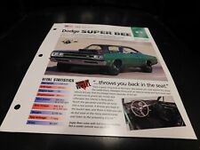 1969-1970 Dodge Super Bee 440 Spec Sheet Brochure Photo Poster picture