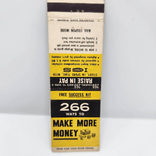 Vintage Matchcover 266 Ways to Make More Money Intl Correspondence Scranton PA picture