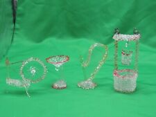 Set Of 4 Vintage Spun Glass Figurines Preowned picture