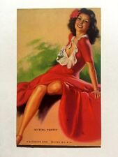 1940s Pinup Girl Picture Mutoscope - Brunette in Red Dress - Sitty Pretty picture