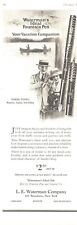 1922 Waterman Fountain Pens Antique Print Ad Vacation Companion Canoe picture