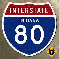 Indiana Interstate 80 highway route marker sign 1957 Hammond South Bend 12x12 picture