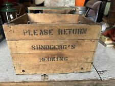 Vintage Wire Sewed Folding Wood Box Sundbergs Redwing Advertising picture