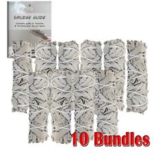 10 Pack 4 inch White Sage Smudge Sticks and Smudge Guide for Cleansing Spaces picture