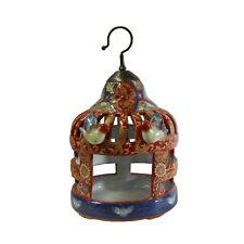 Chinese Vintage Handmade Red Ceramic Birdcage Shape Display Figure cs5231 picture