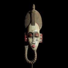 African Masks Antiques Tribal Art Face Mask Wood Carved Baule Antique-9770 picture