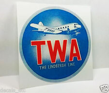 TWA Trans World Airlines Vintage Style Decal / Vinyl Sticker, Luggage Label picture