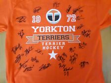 Yorkton Terriers Autographed Shirt. Possibly the 2012 Season. 23 Autographs picture