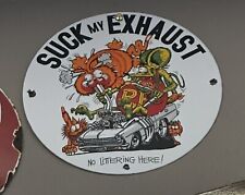 Vintage Rat Fink Porcelain Sign - Ed Big Daddy Roth Hot Rod Pump Plate Wall Sign picture