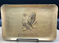 Vintage Wendell August Forged Bronze Tray W/ Two Owls picture