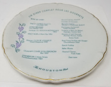 The Houston Club Texas Gourmet Menu Plate Shenango China Display Sample 1960s picture