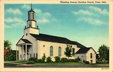 Wheeling Avenue Christian Church Tulsa OK Oklahoma UNP Linen Postcard Unused P8 picture