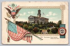 Postcard TN Nashville Tennessee State Capitol Patriotic Bald Eagle Gold Gild B8 picture