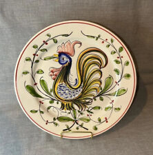 VTG Hand Painted Ceramic Rooster w/ Flowers Pattern Plate Portugal picture