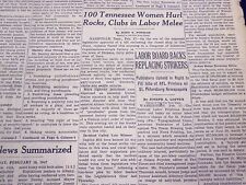 1947 FEBRUARY 18 NEW YORK TIMES - TENNESSEE WOMEN HURL ROCKS - NT 3504 picture