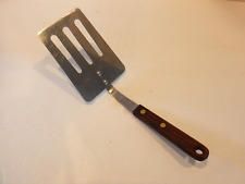 Vintage Robinson Stainless Slotted Spatula Wood Handle 10 1/4