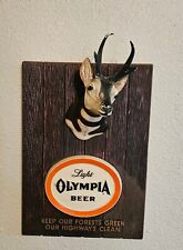 Vintage 1963 Olympia Light Beer Antelope Wildlife Wall Bar Sign Plaque. Rare  picture