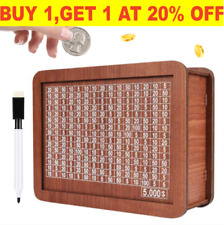 Wooden Piggy Bank Cash Box Money Bank With Counter Money Saving Challenge Box picture