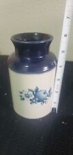 Vintage McCoy Pottery 253 Fruit Festival Utensil Holder Canister Vase rare BLUE picture