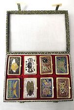 RARE Cloisonne Insect Art Brass Pill Boxes (VTG) 8 pc set in Original Case picture