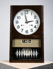 Mid Century Modern Clock Seiko Japan Glass Wall 30 Day Flip Black Pendulum Key picture