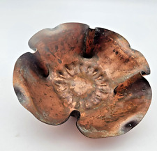 Vintage Gregorian Solid Copper Hand Hammered Flower Blossom Tray Made in the USA picture