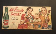 1950’s Seven Up 7-Up Soda Pop All Family Drink  Newspaper Comic Ad picture