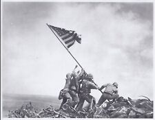 VINTAGE Iwo Jima Flag press photo + Joe Rosenthal signed envelope rare WWII WAR picture