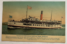 ca 1900s WA Postcard Seattle - Tacoma Steamer 