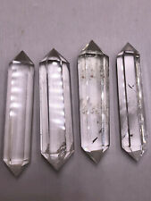 4Pcs Natural Clear Quartz Obelisk Crystal Wand Double Gems Points Healing Gift picture