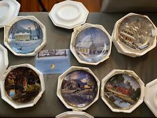 Lot of 6 Franklin Mint LE Country Memories Plate Collection Border 24K Gold picture