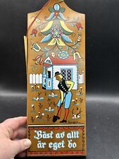 Vintage Wooden Swedish Dalmalningar Hand Painted Folk Art picture