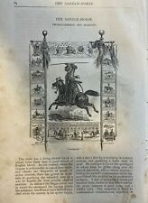 1877 Saddle Horses Thoroughbreds and Arabians illustrated picture