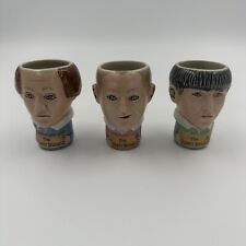 Vintage Three Stooges Ceramic Shot Glass Set - Larry, Curly & Moe - 2001 picture