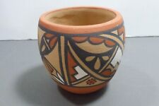 Signed Native American Pottery Vessel Pot, Pueblo Of Jemez, By P. Waquie picture
