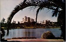 Vtg Los Angeles California CA Westlake Park Downtown Skyline 1950s View Postcard picture