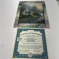 Thomas Kinkade Lighted Stained-Glass Clock Collection Panel With COA Autumn picture