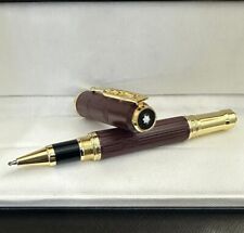Luxury Great Writers Hugo Series Wine Red+Gold Color Rollerball Pen No Box picture