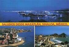 Postcard Mexico Mazatlan Sinaloa Pacific Ocean Resort Town Night Multiview picture