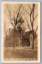 Real Photo RP 1912 Congregational Church At Manchester Iowa IA RPPC M37 picture