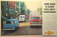 '66 Chevy Work Trucks Delivery Vans City Over-the-Road Vintage Print Ad 1965 picture