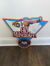 Stroh Brewery - Old Milwaukee NA Non-Alcoholic Metal Tin Beer Sign 1992 RARE picture