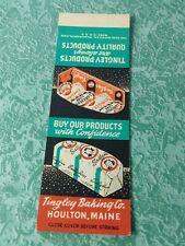 Vintage Matchbook Collectible Ephemera B31 houlton Maine tingley baking bread picture