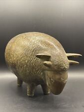 Vintage Handcrafted Brass Sheep Figurine 6 inches Tall Weighs 2 Pounds picture