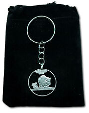 2005 Kansas the Silver State Quarter American Cut Coin Keychain Jewelry picture